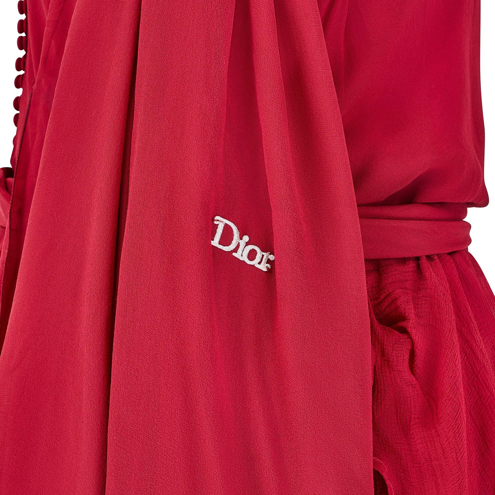 2006 Runway John Galliano for Christian Dior Maroon Silk Dress For Sale 2