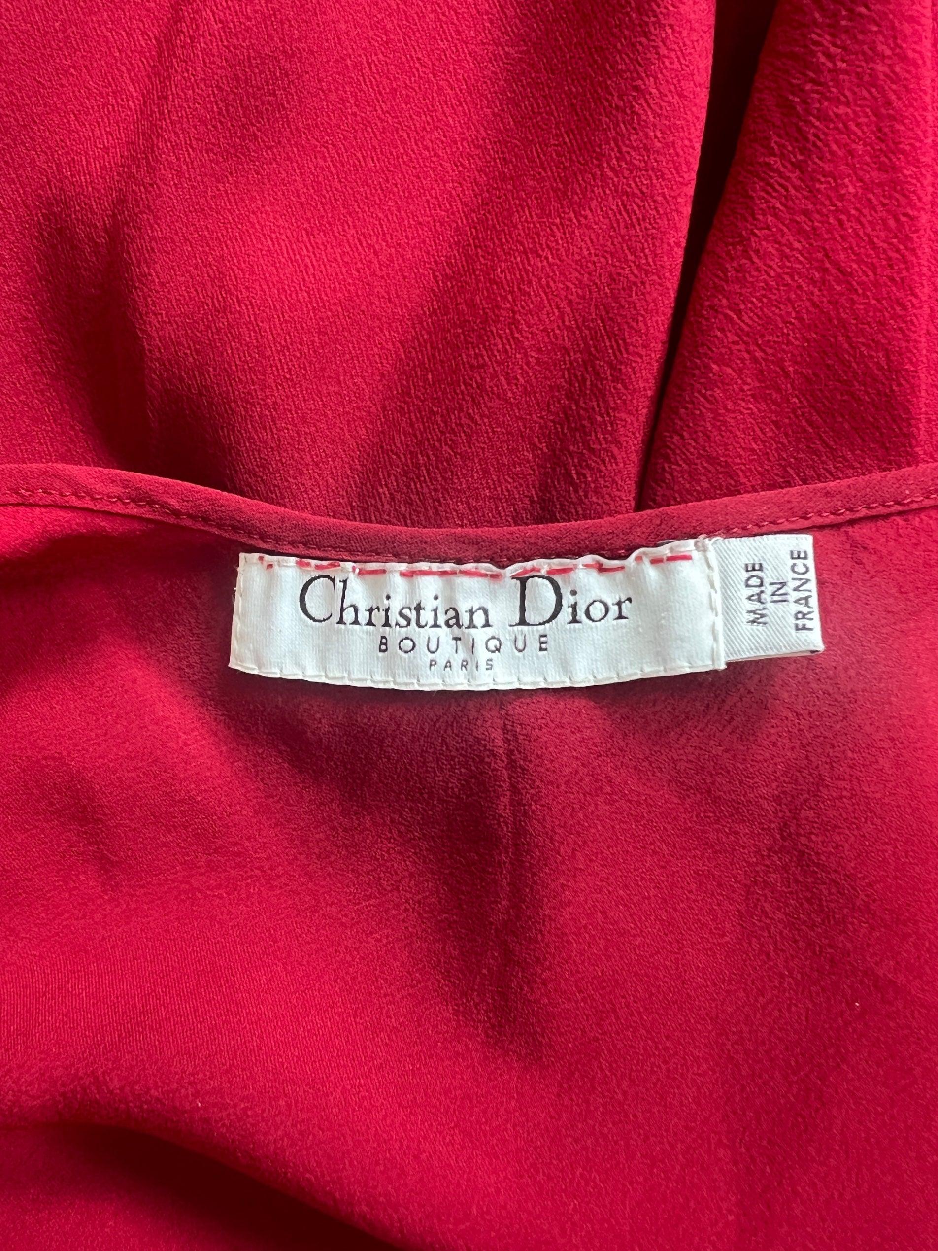 2006 Runway John Galliano for Christian Dior Maroon Silk Dress For Sale 3
