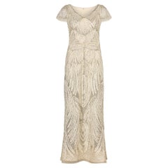 2006 Valentino Couture Haute Couture Robe à volants blanche et argentée