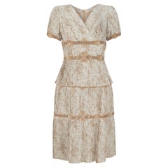 2006 Valentino Haute Couture Runway Floral Pleated Beaded Dress