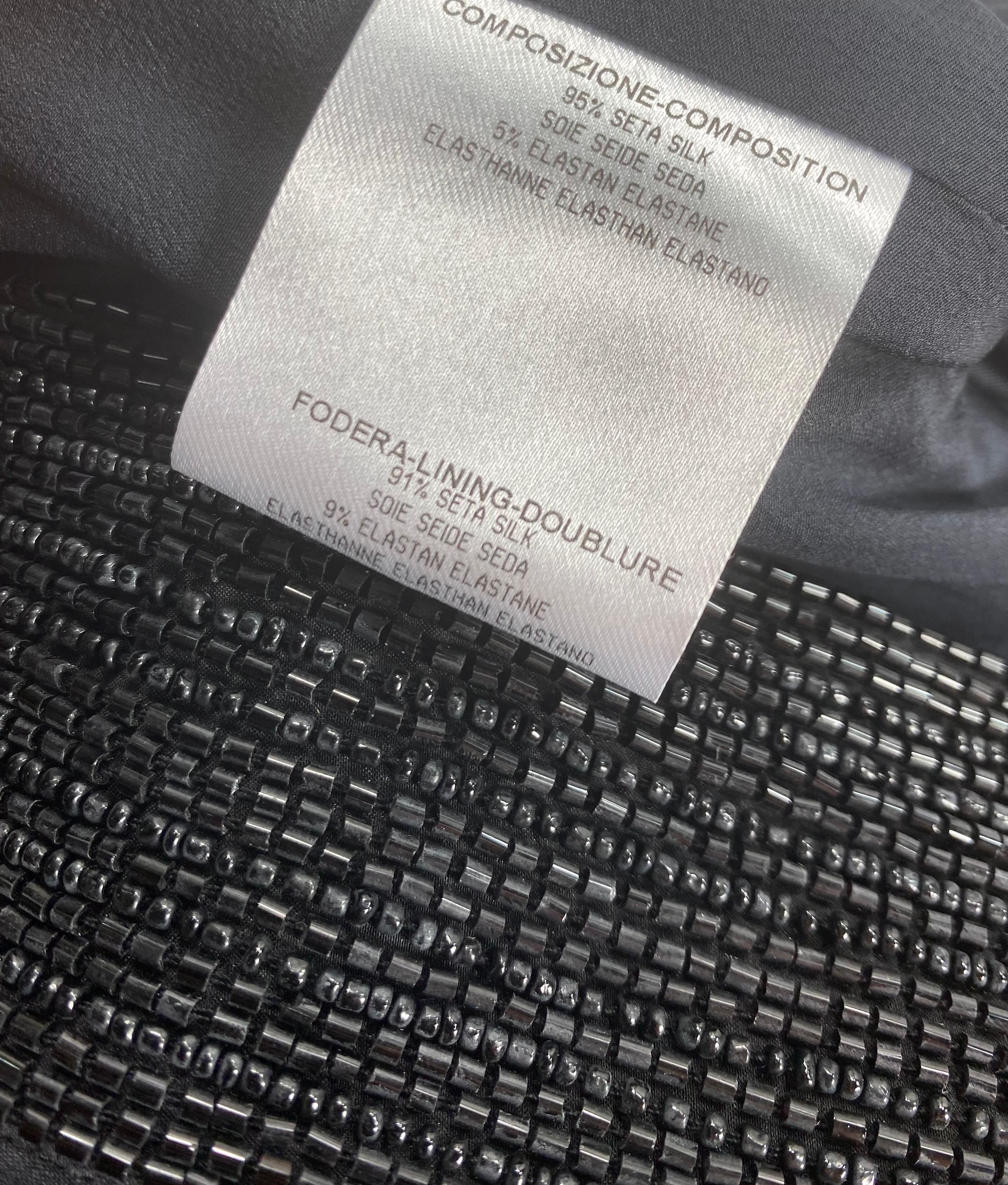 NEU 2006 Vintage Gucci verschönertes schwarzes Seidenkleid mit Verzierungen Italienisch Größe 40  Damen im Angebot