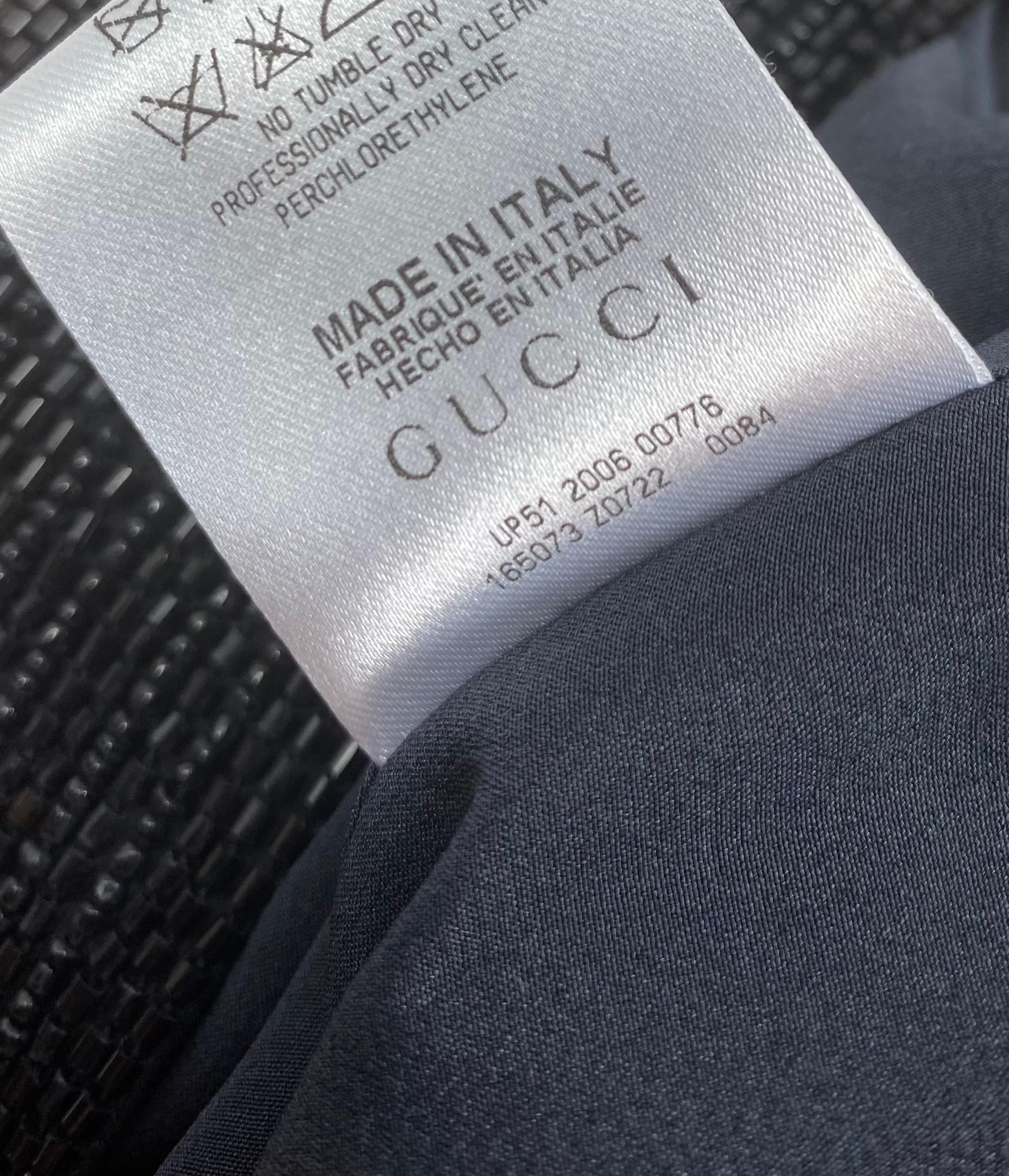 NEU 2006 Vintage Gucci verschönertes schwarzes Seidenkleid mit Verzierungen Italienisch Größe 40  im Angebot 1
