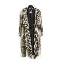 2006SS Chanel Black White Silk Tweed Coat FR38