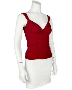 2007-2007 - Louis Vuitton - Top bustier en soie rouge cramoisi