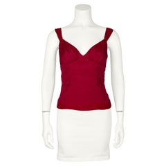 2007-2007 - Louis Vuitton - Top bustier en soie rouge cramoisi