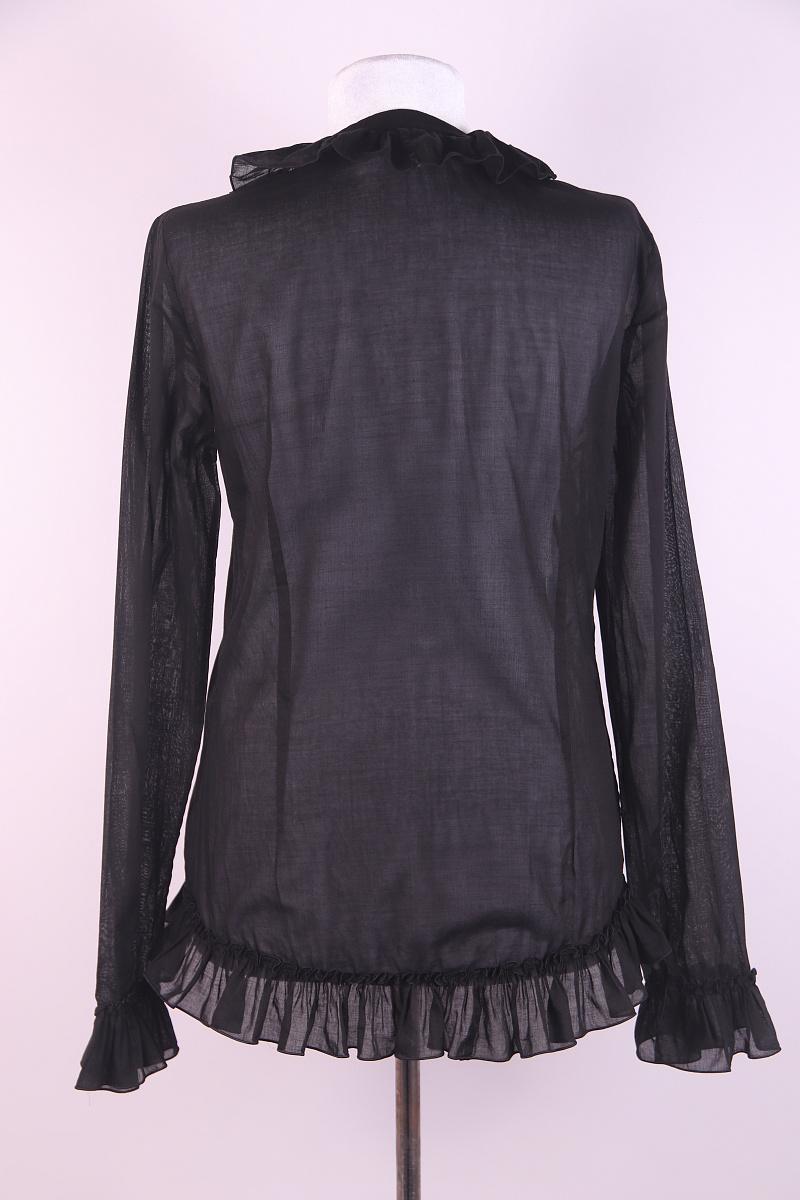 2007 Alexander McQueen Black Cotton Blouse For Sale 8