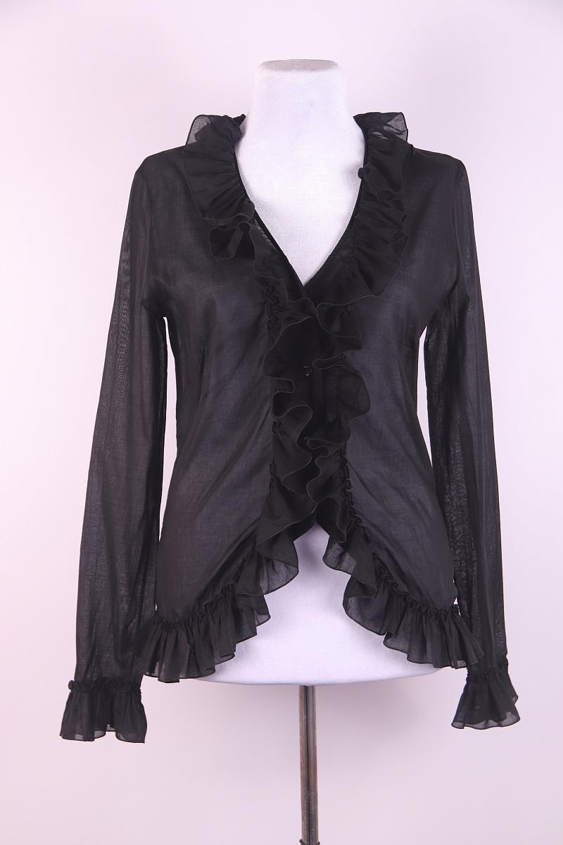 2007 Alexander McQueen Black Cotton Blouse For Sale 10