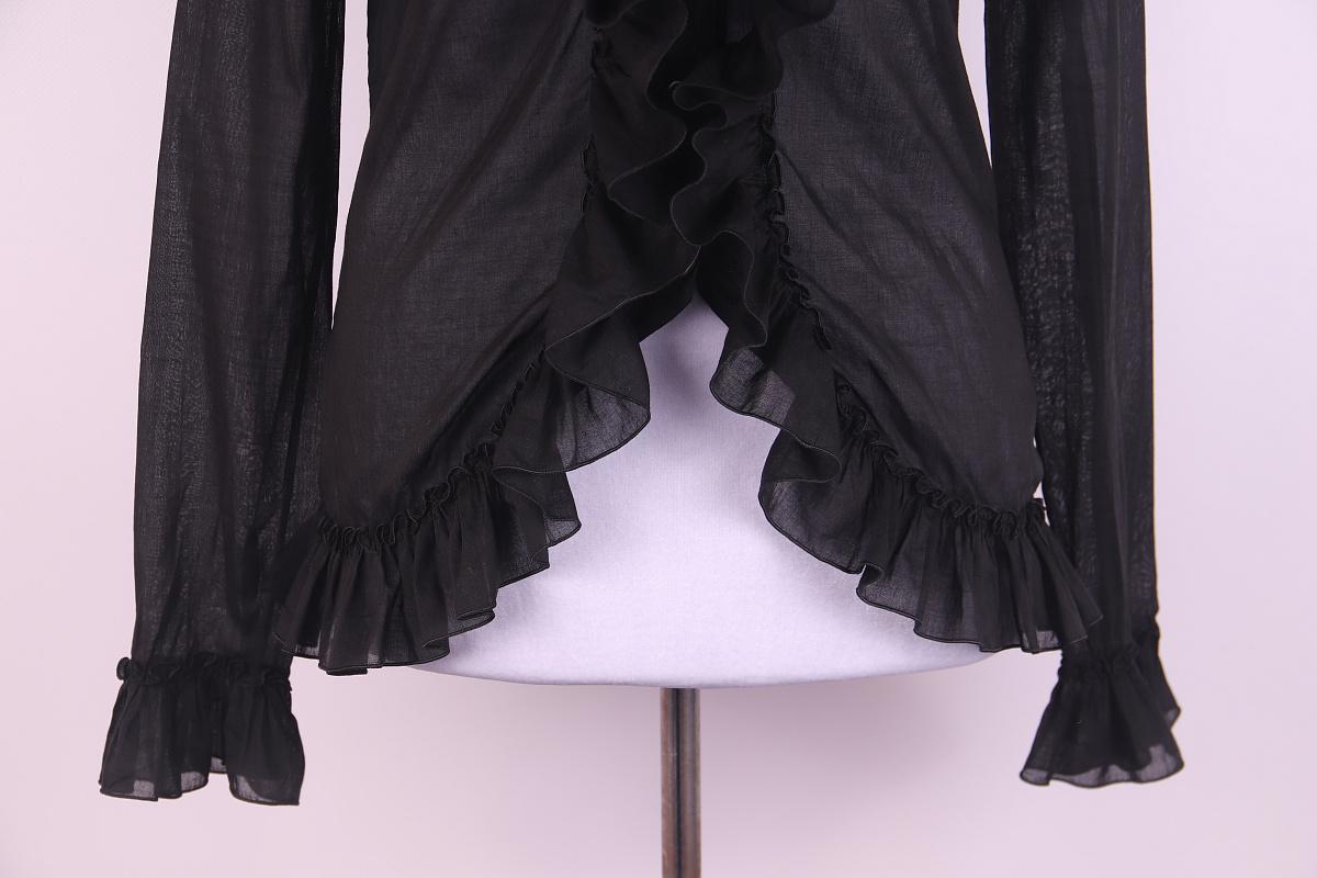 2007 Alexander McQueen Black Cotton Blouse In Good Condition For Sale In Алматинский Почтамт, KZ