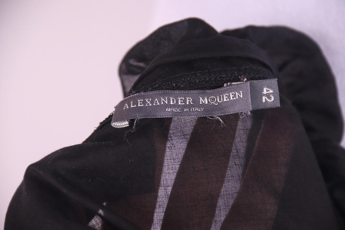 Women's 2007 Alexander McQueen Black Cotton Blouse For Sale