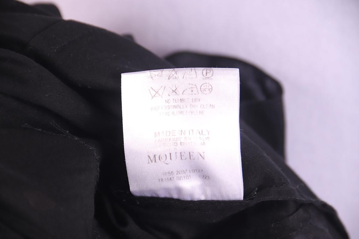 2007 Alexander McQueen Black Cotton Blouse For Sale 1