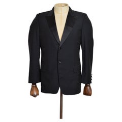 2007 Alexander McQueen Mens Black Wool Satin Lapel Blazer Suit Jacket