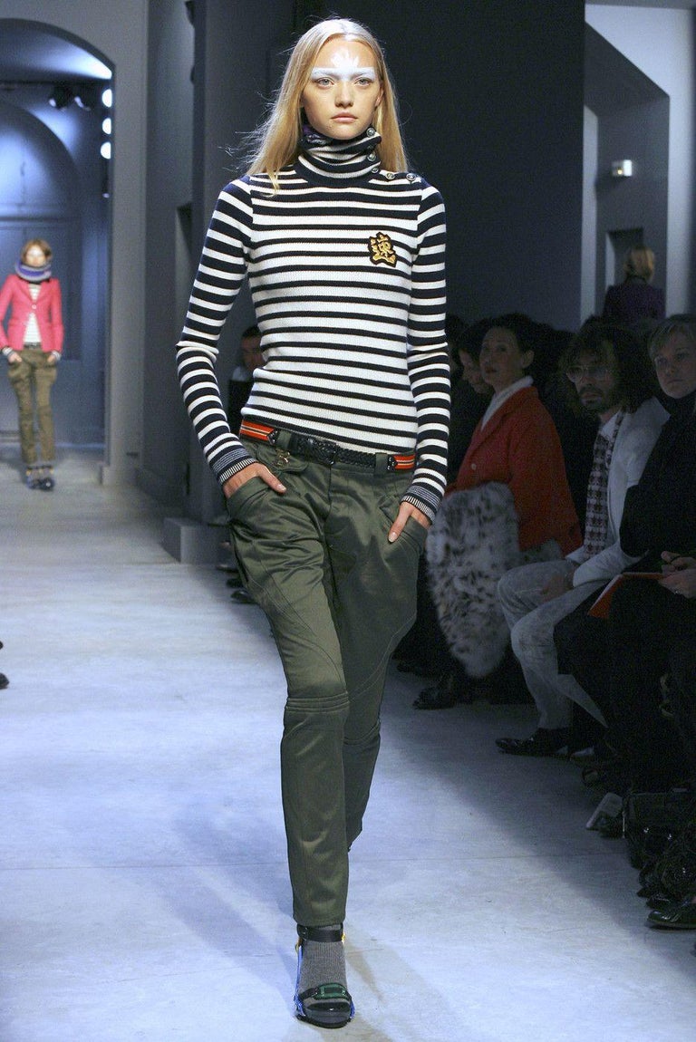 2007 BALENCIAGA by NICOLAS GHESQUIERE striped runway turtleneck sweater at  1stDibs | balenciaga 2007