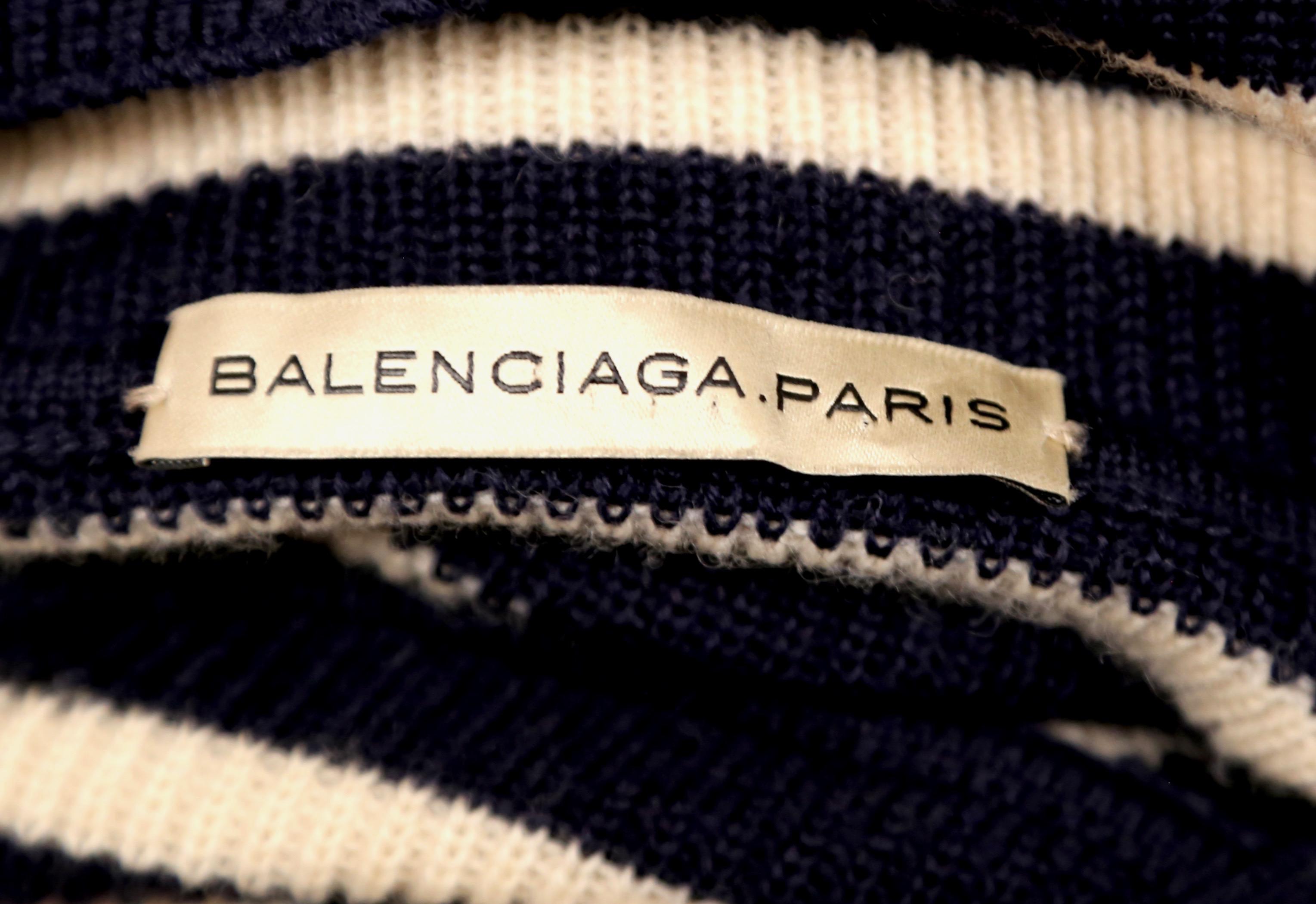 Women's or Men's 2007 BALENCIAGA by NICOLAS GHESQUIERE striped runway turtleneck sweater 