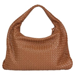 2007 Bottega Veneta Light Brown Woven Lambskin Leather Medium Veneta Bag