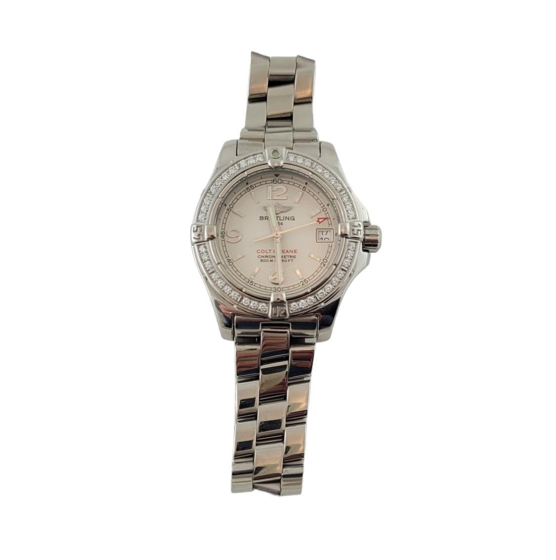 2007 Breitling Ladies Colt Diamond Watch A77380 Box/Papers # 17227 en vente 2