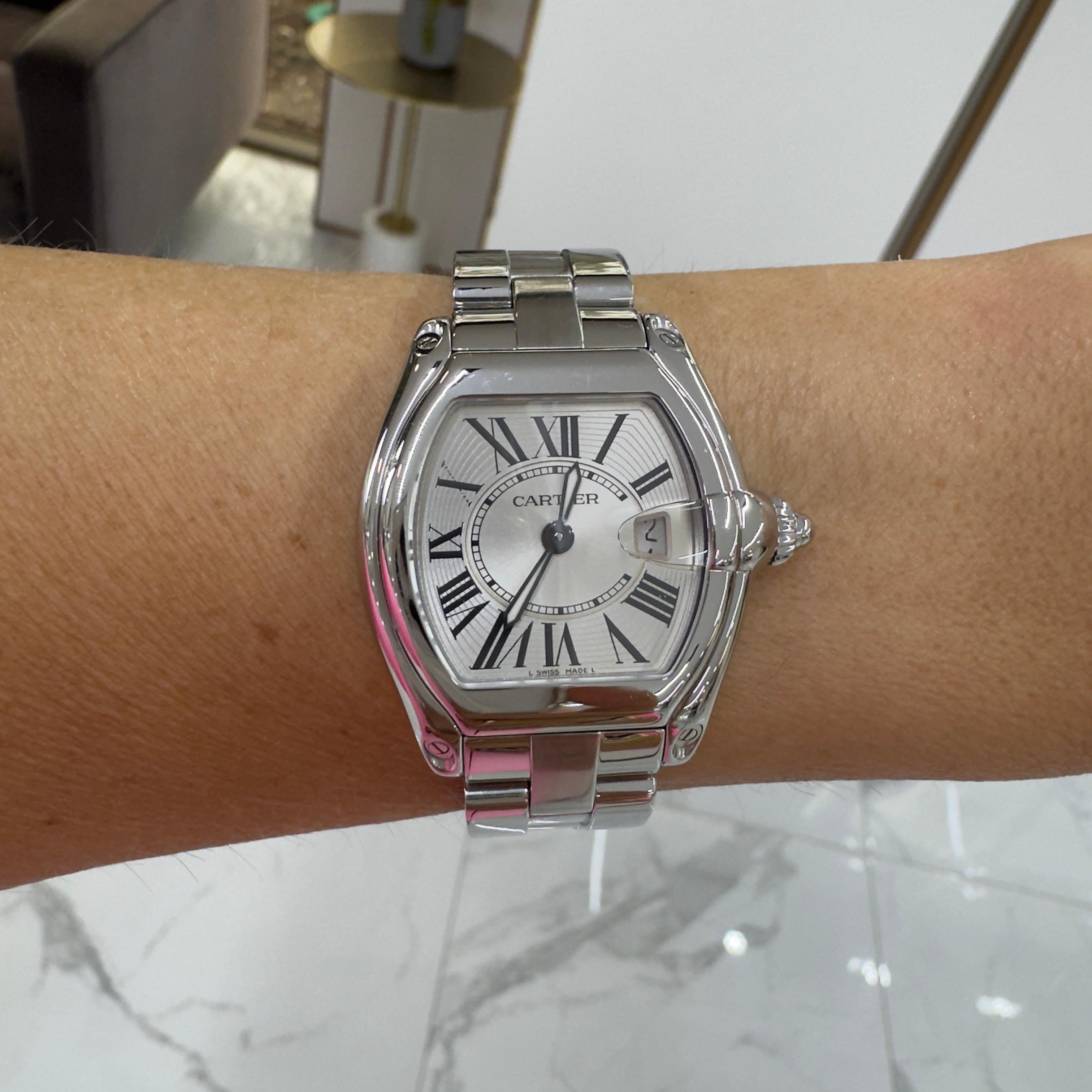 2007 Cartier Roadster Small 31MM 2675 w62016v3 Quartz Stainless Steel Watch 6