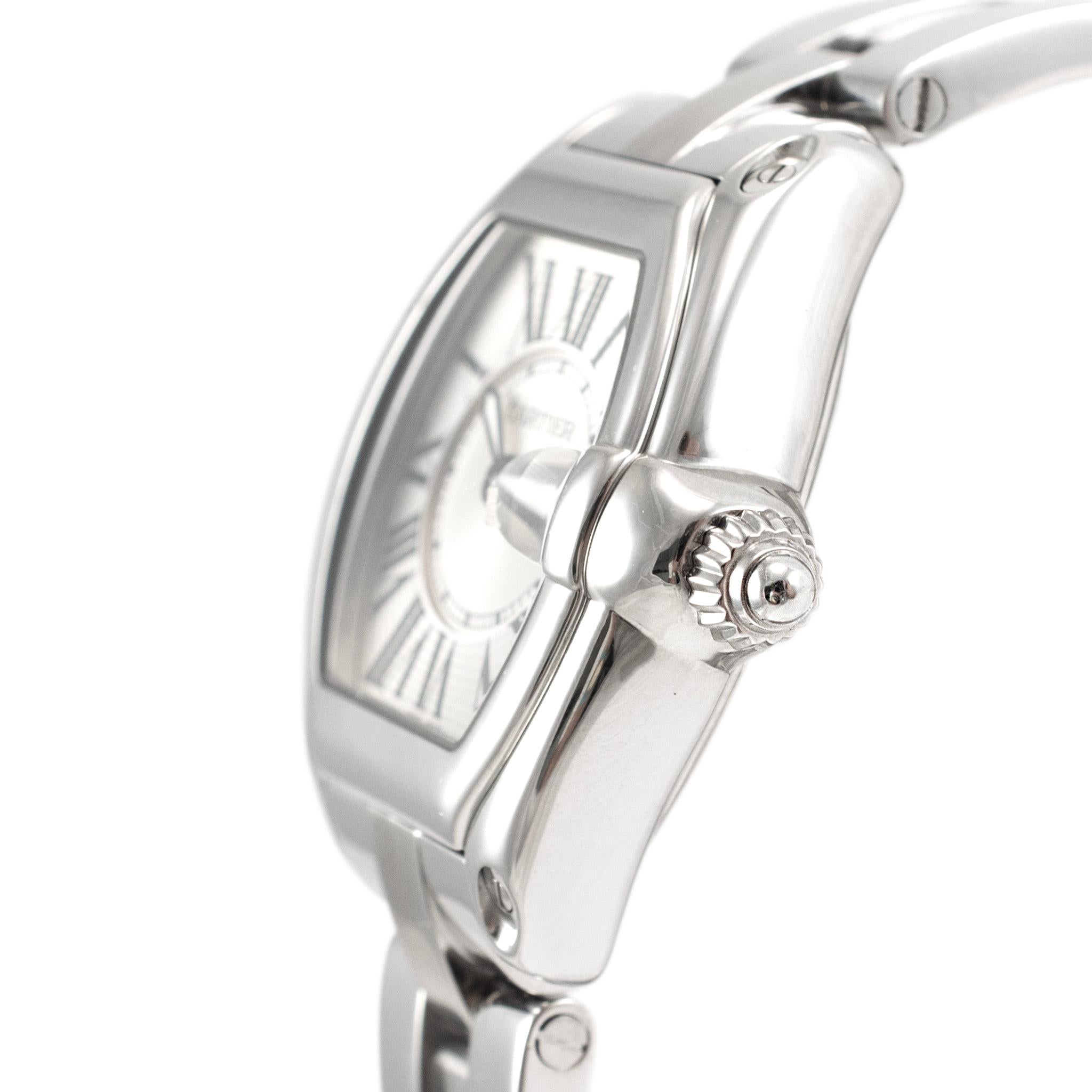 2007 Cartier Roadster Small 31MM 2675 w62016v3 Quartz Stainless Steel Watch In Excellent Condition In Houston, TX
