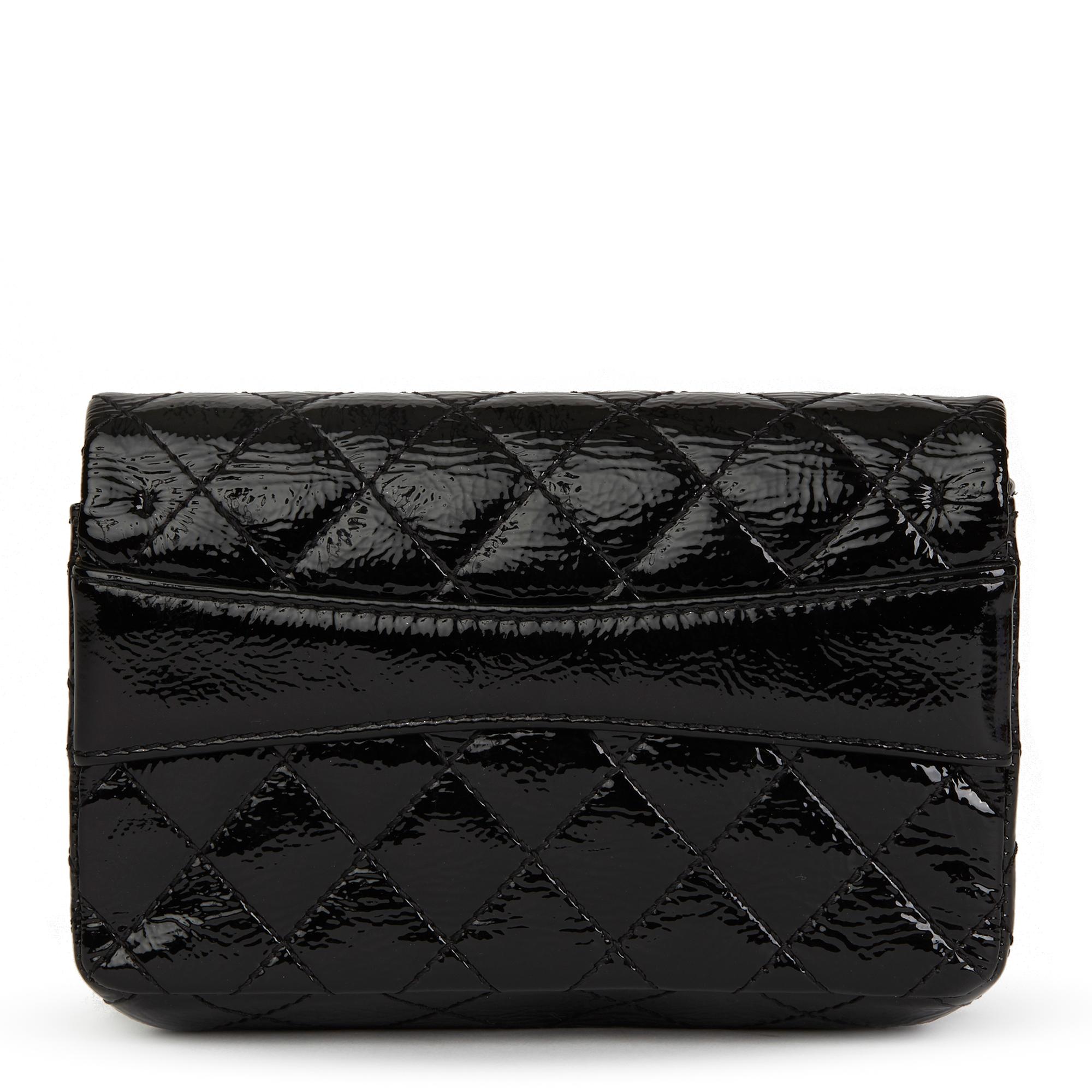 Women's 2007 Chanel Black Quilted Aged Patent Leather 2.55 Reissue Clutch