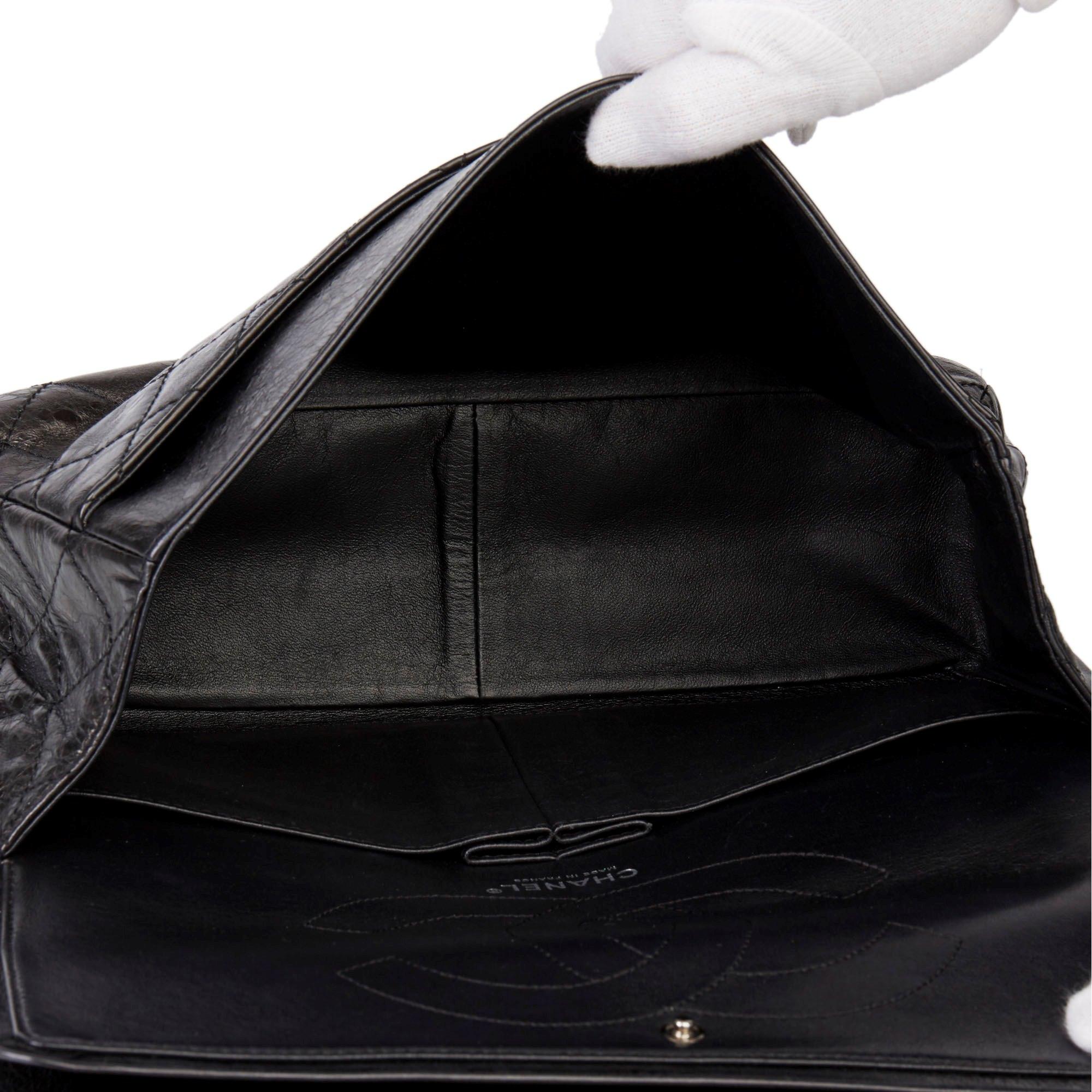 2007 Chanel Black Quilted Metallic Aged Calfskin 2.55 Reissue Double Flap Bag 3