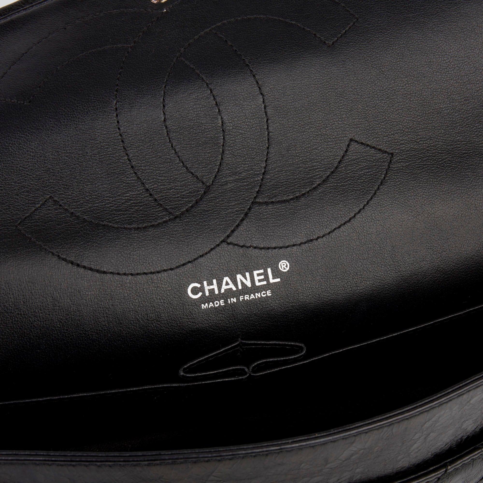 2007 Chanel Black Quilted Metallic Aged Calfskin 2.55 Reissue Double Flap Bag 1