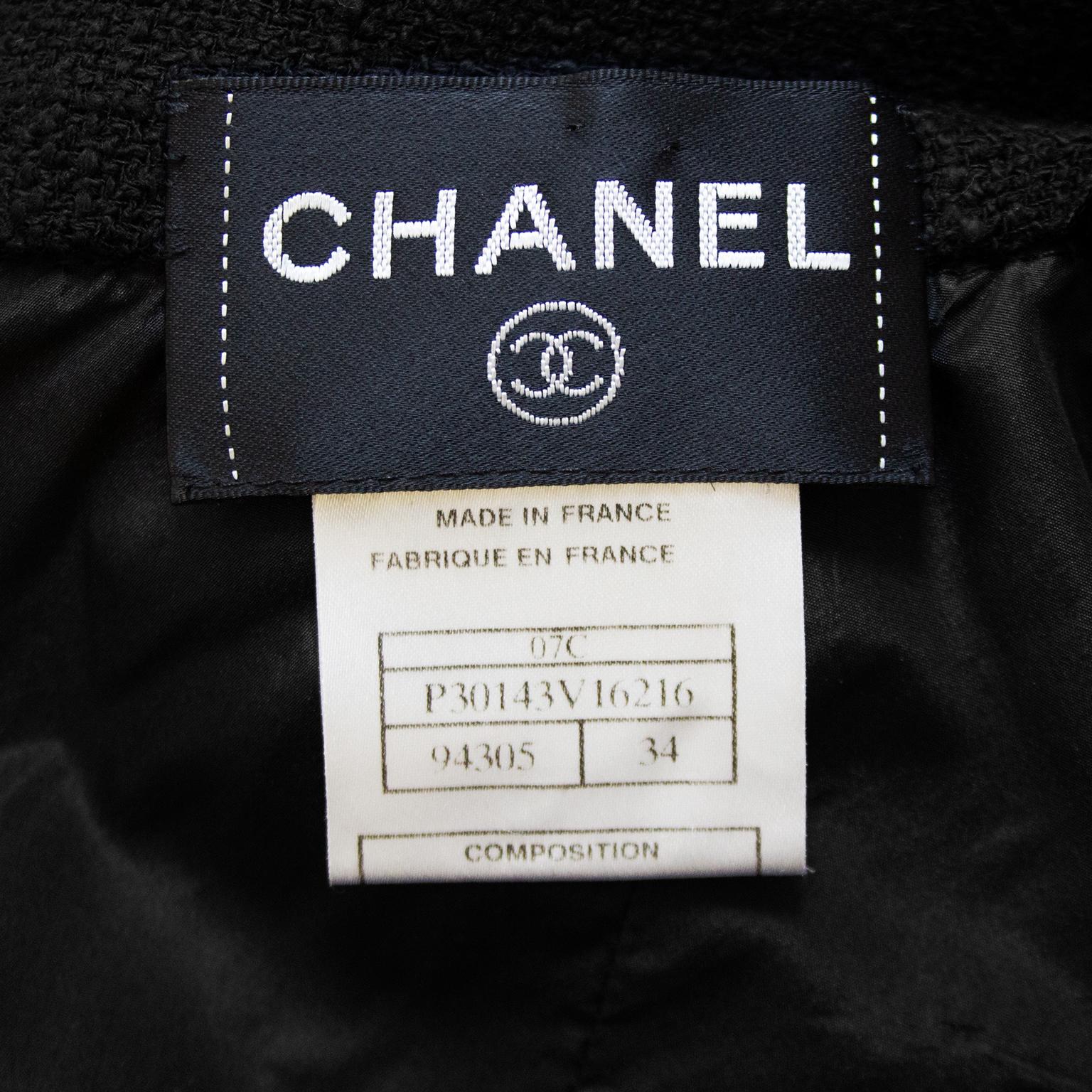 2007 Chanel Bouclé Off-The-Shoulder LBD For Sale 3