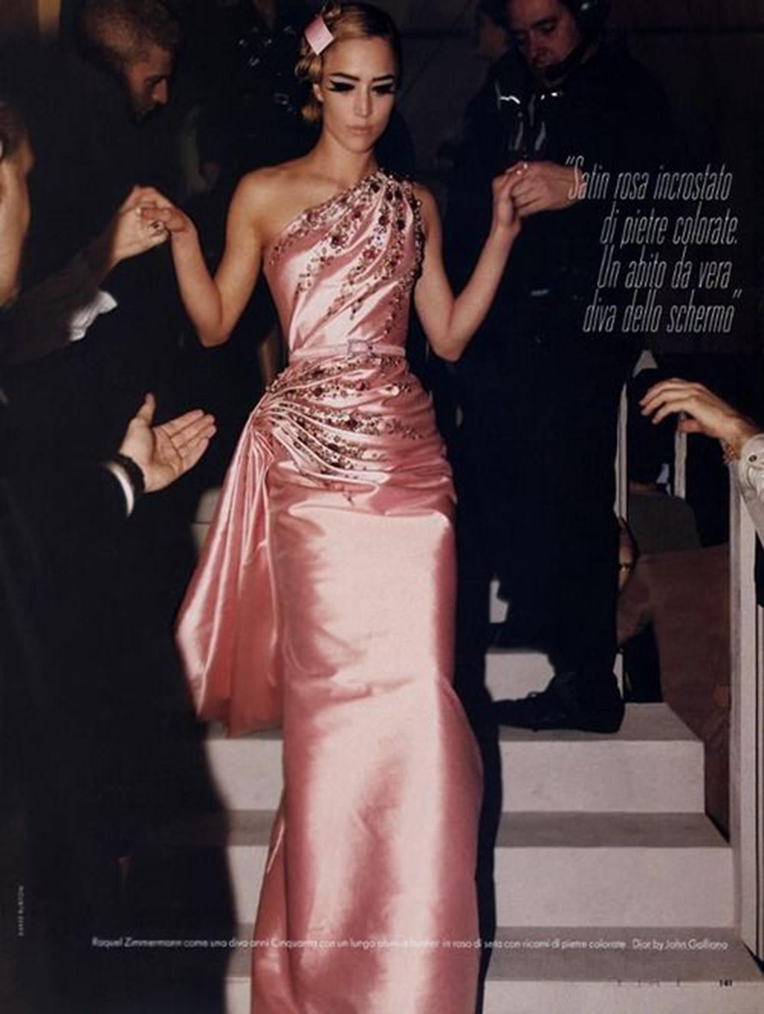 2007 Christian Dior by John Galliano Blush Pink Silk Asymmetric Sculptural Gown 12
