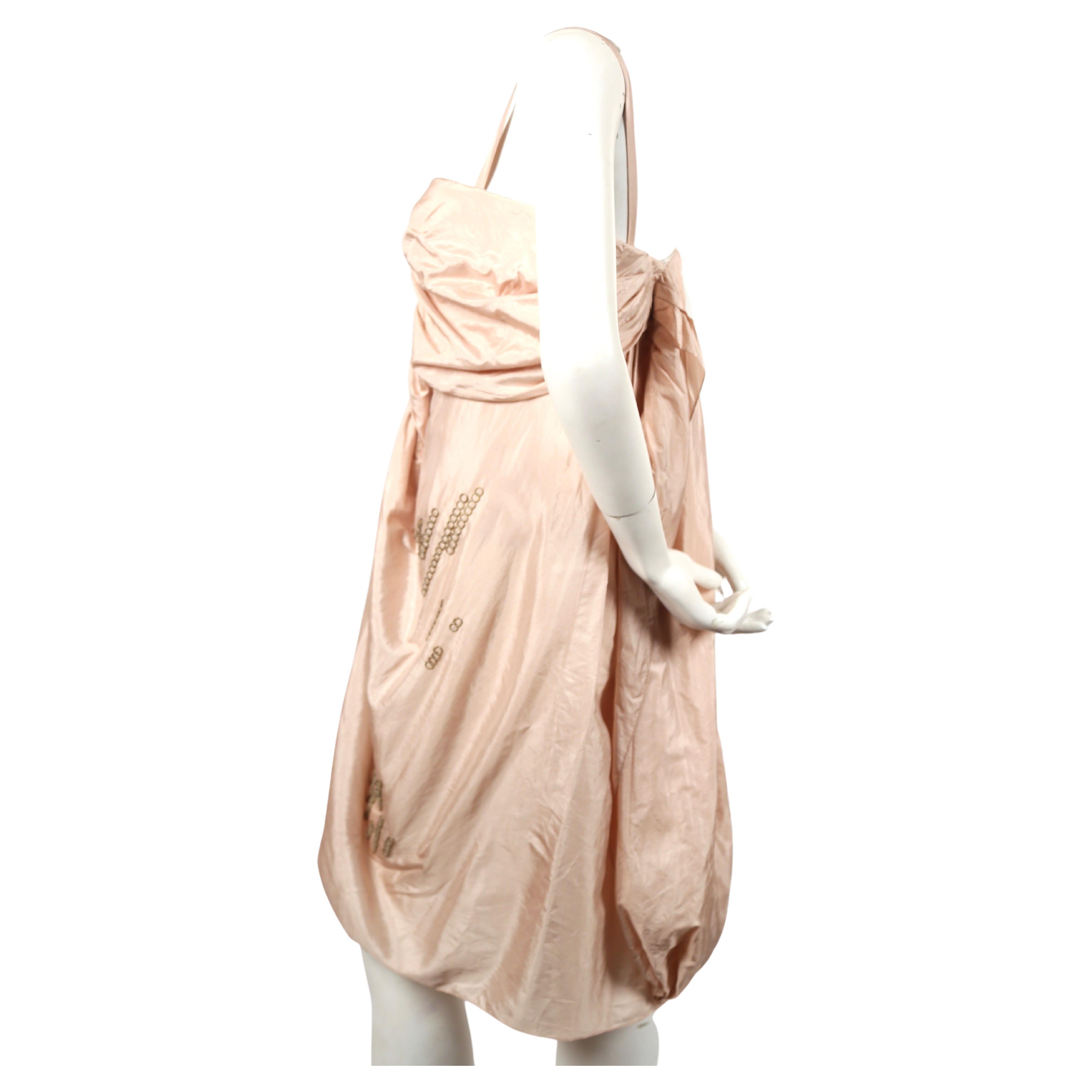 2007 CHRISTIAN DIOR by JOHN GALLIANO draped silk RUNWAY dress with brass rings In Good Condition For Sale In San Fransisco, CA