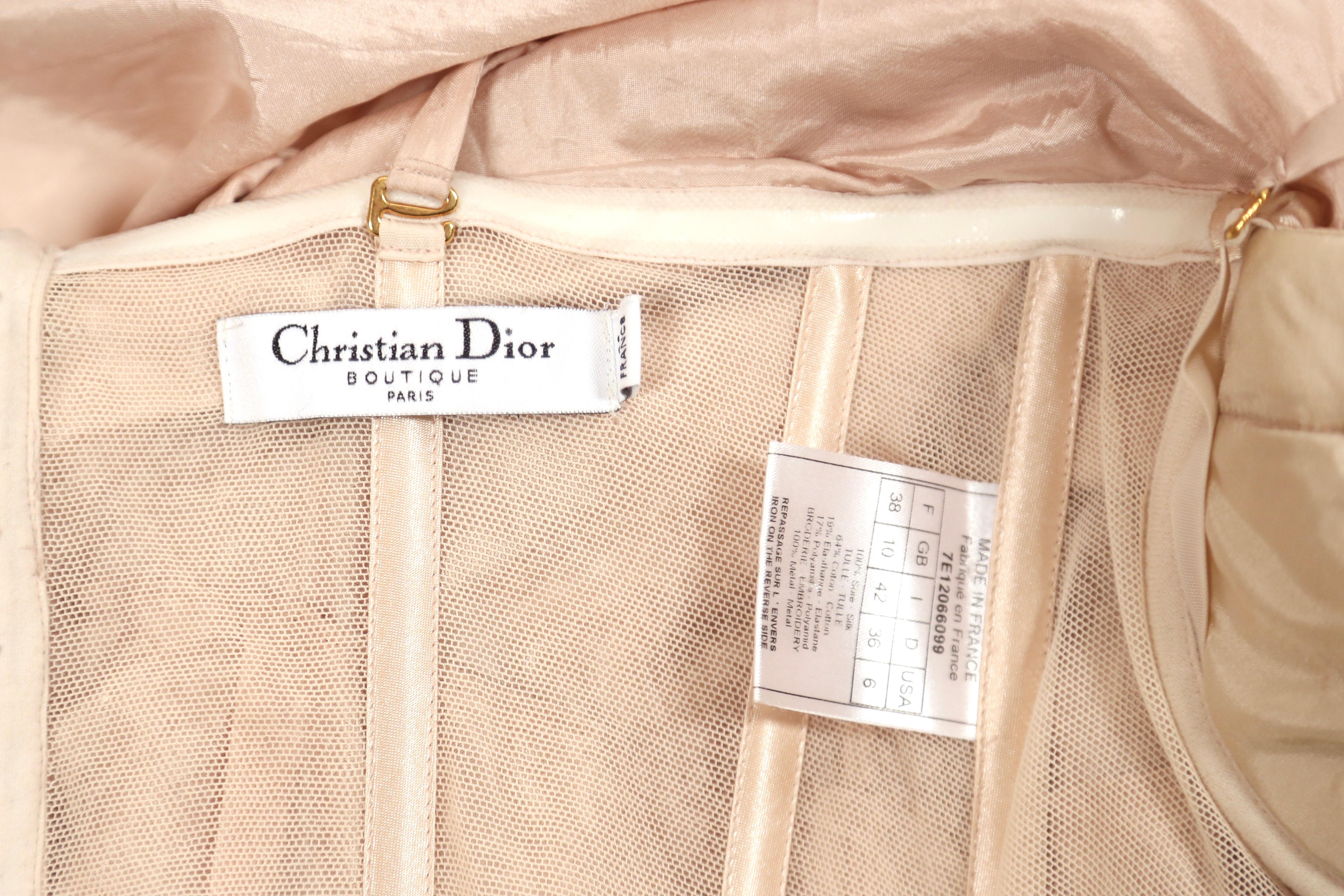 2007 CHRISTIAN DIOR by JOHN GALLIANO draped silk RUNWAY dress with brass rings For Sale 1