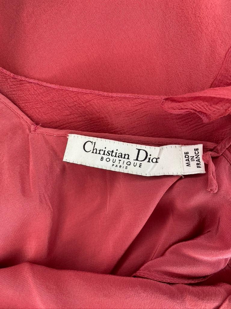 Resort 2007 Christian Dior by John Galliano Pink Silk Chiffon Ruffle Dress Slip 2