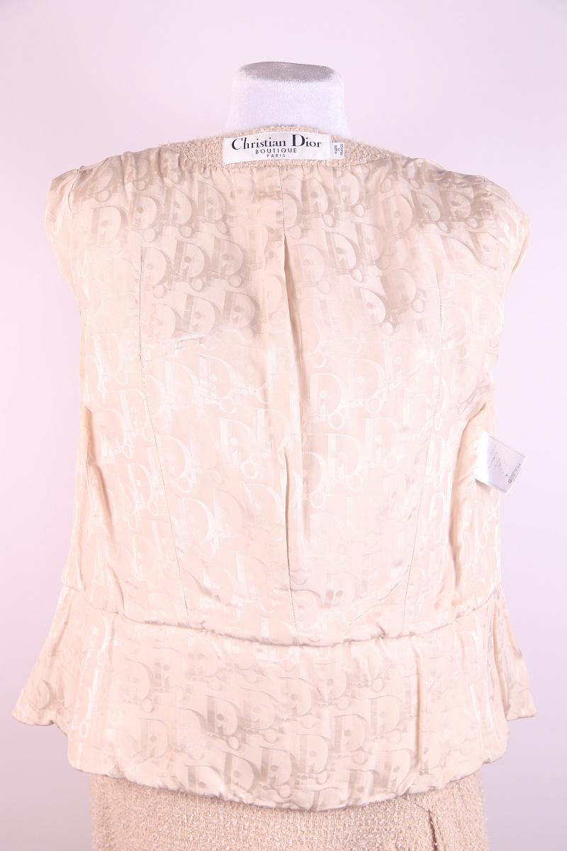 Beige 2007 Christian Dior & John Galliano skirt suit For Sale