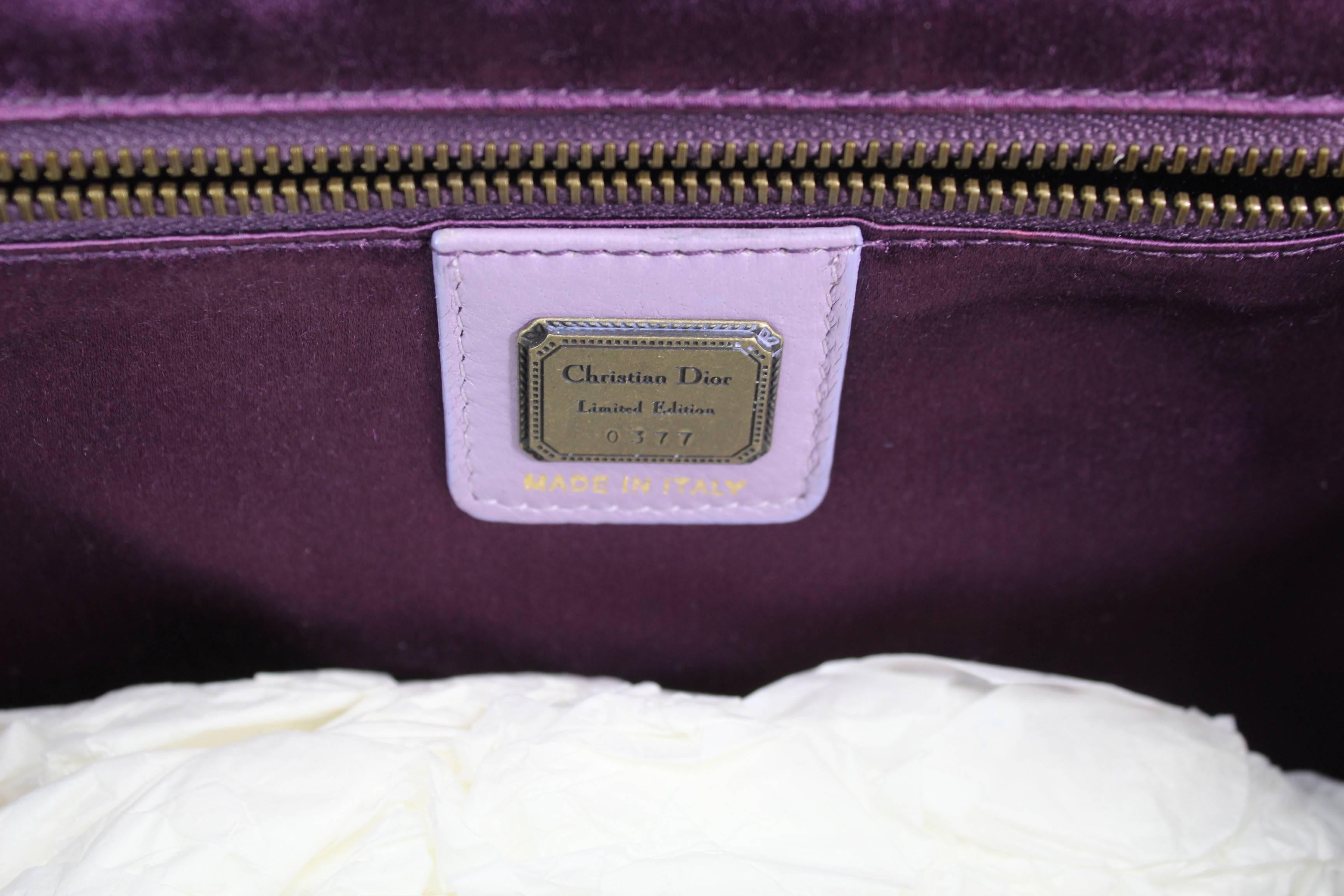 Women's or Men's 2007 Christian Dior Limited Edition Samourai Clutch in Purple Leather