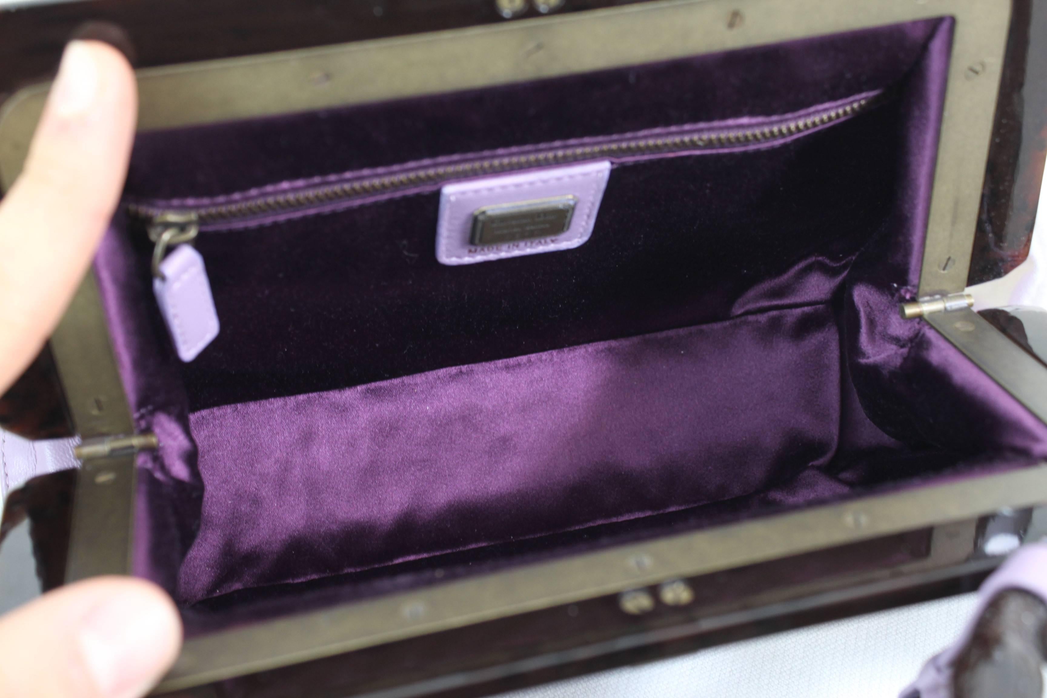 2007 Christian Dior Limited Edition Samourai Clutch in Purple Leather 1