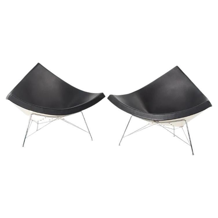 2007 Coconut Lounge Chair by George Nelson for Vitra in Black Leather