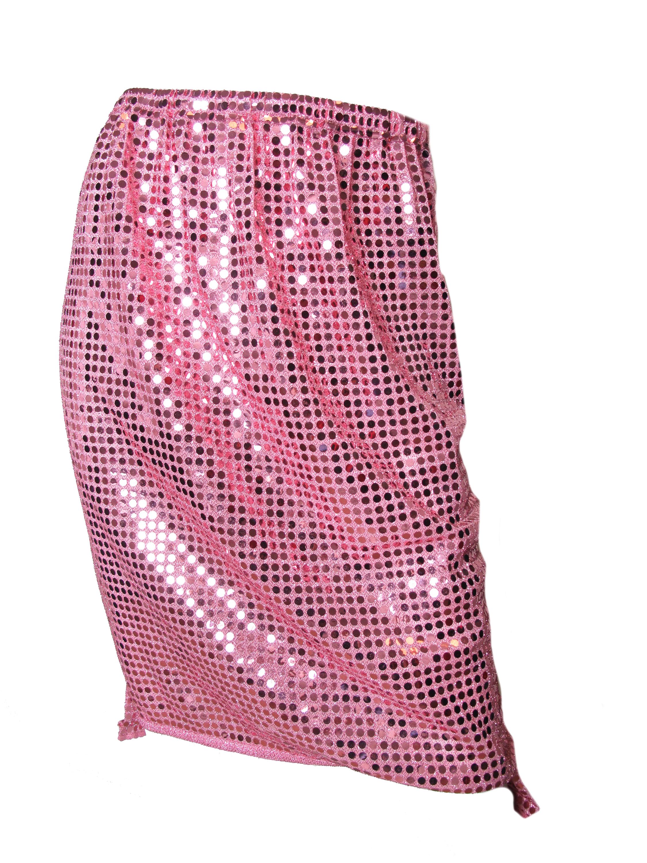 Pink 2007 Comme des Garcons pink sequin skirt elastic waist