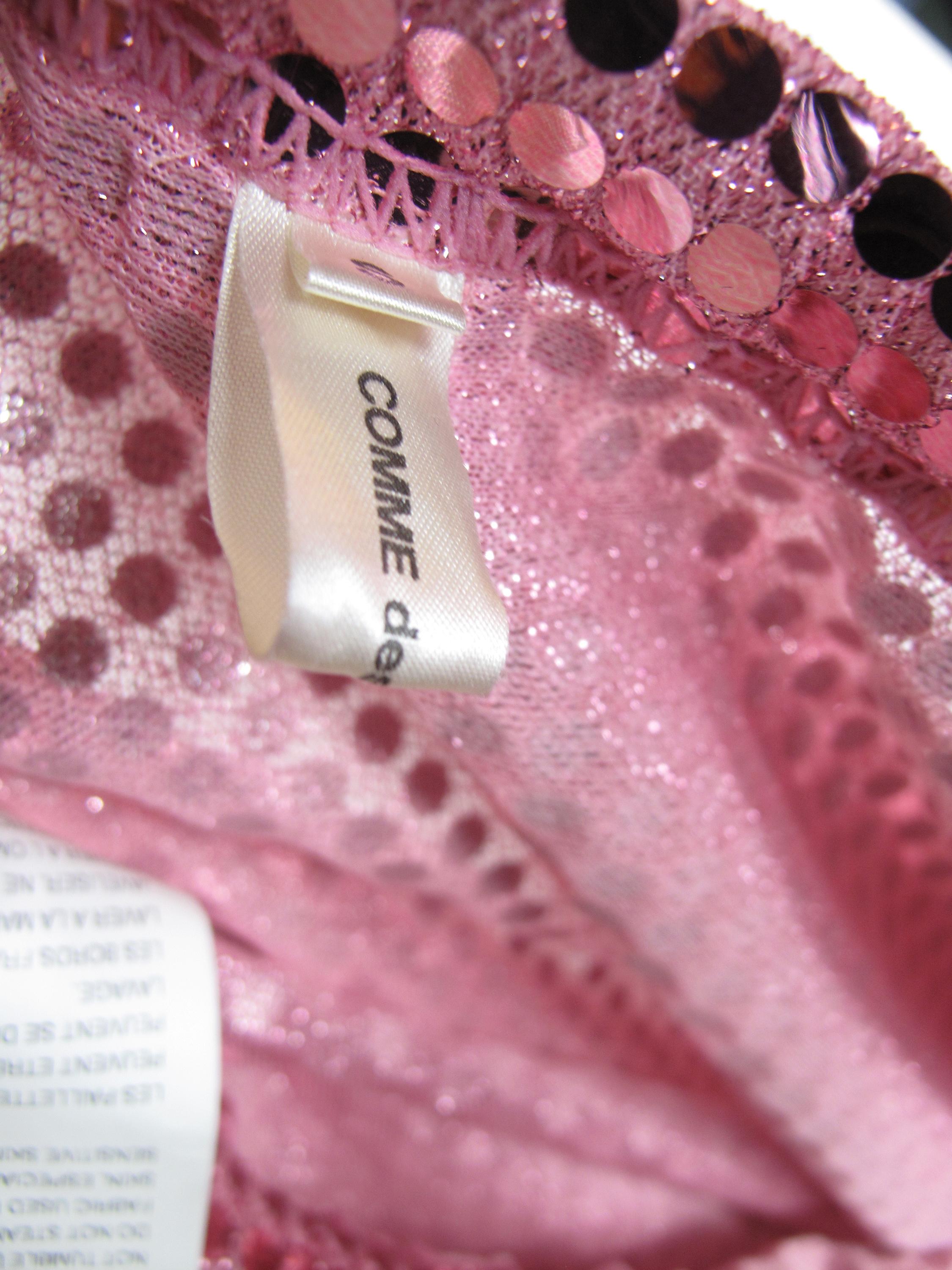 2007 Comme des Garcons pink sequin skirt elastic waist 1