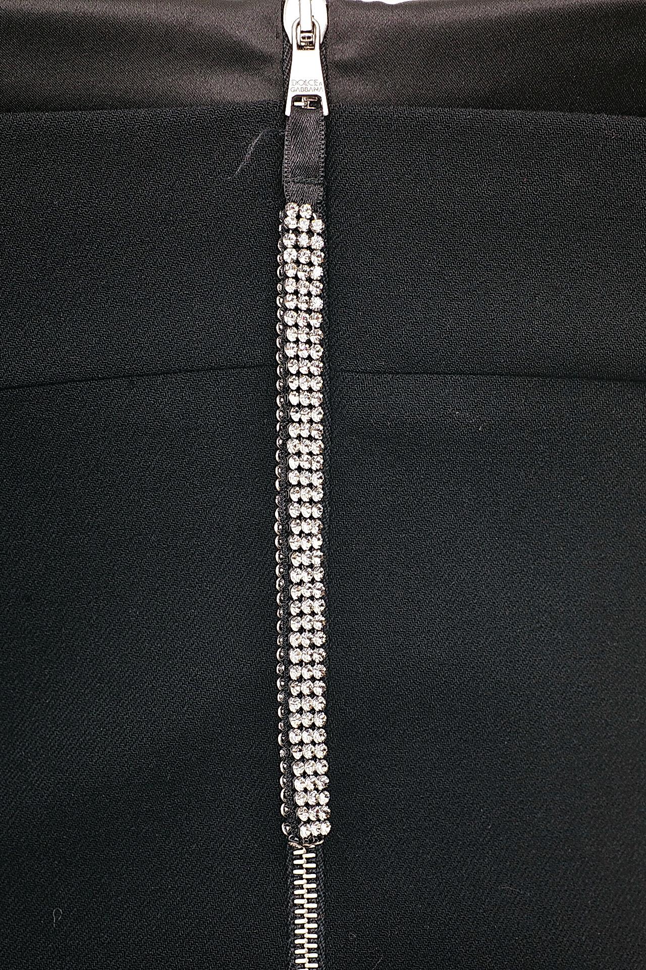 Women's 2007 Dolce & Gabbana Chain Embellished Black Corset Dress 42 - 6