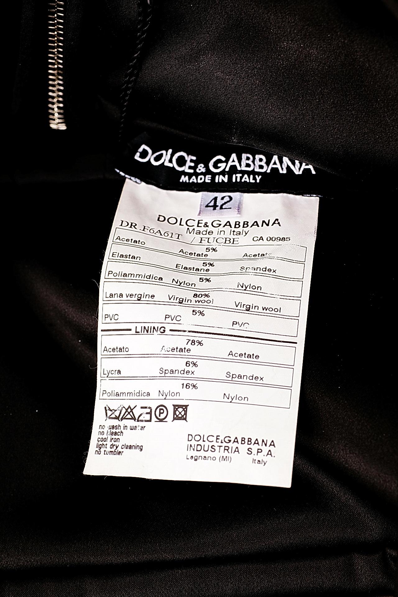2007 Dolce & Gabbana Chain Embellished Black Corset Dress 42 - 6 3