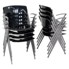 2007 Emilio Ambasz for Knoll Visor Stacking Dining Arm Chair in Black