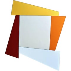 Ettore Sottsass Post-Modernism Colored Geometric Mirror for Glas Italia 2007