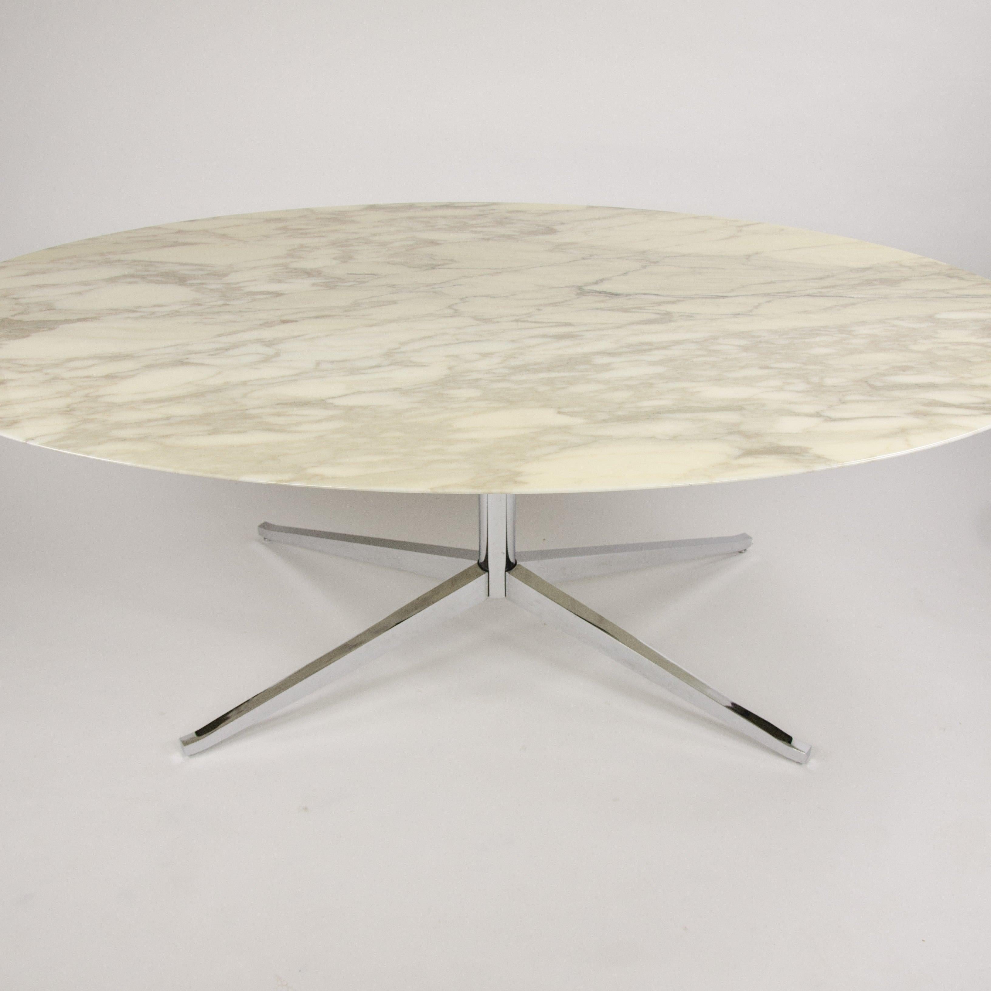 2007 Florence Knoll 78 in Calacatta Marble Dining Conference Table 2x Available en vente 3
