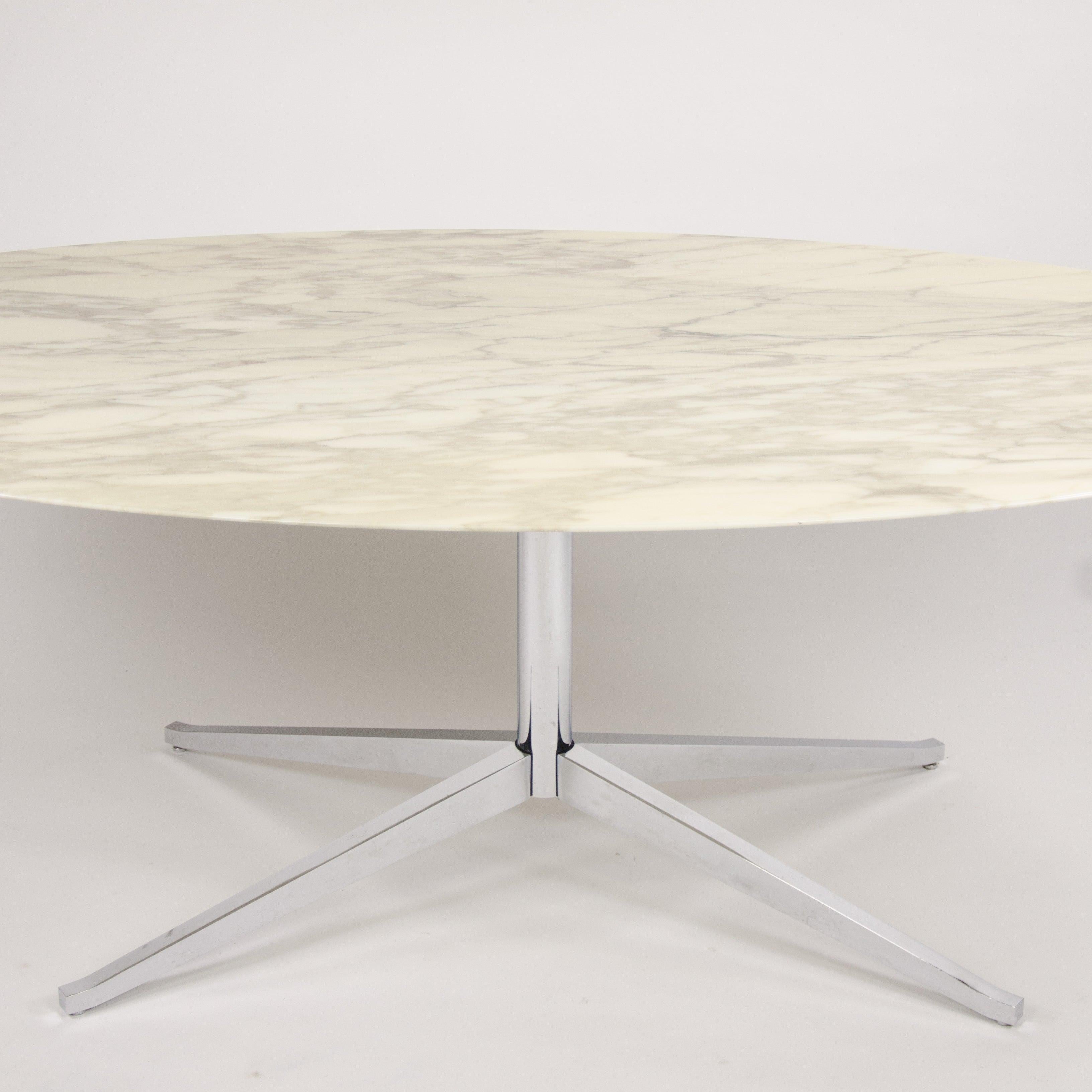 2007 Florence Knoll 78 in Calacatta Marble Dining Conference Table 2x Available In Good Condition For Sale In Philadelphia, PA