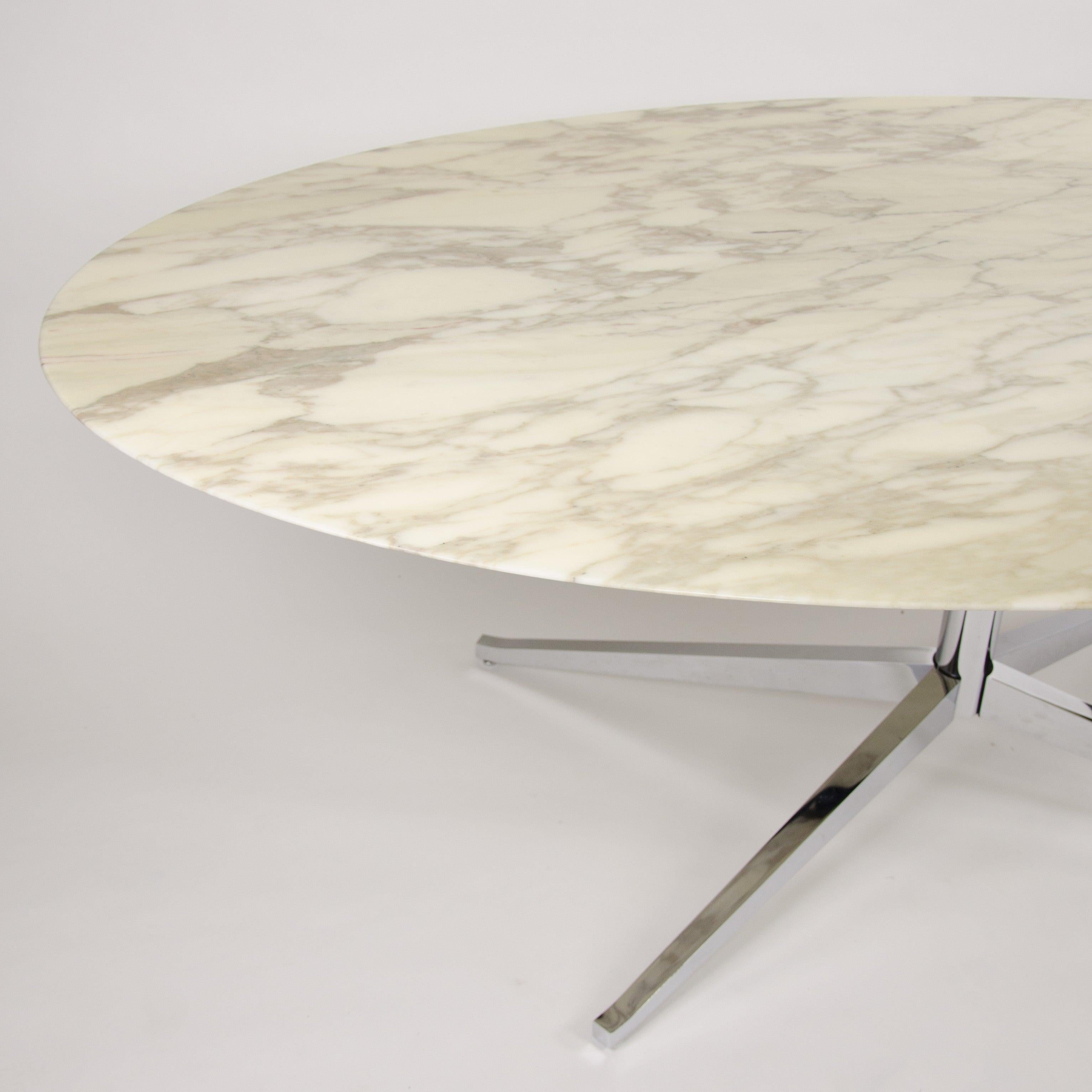 2007 Florence Knoll 78 in Calacatta Marble Dining Conference Table 2x Available en vente 2