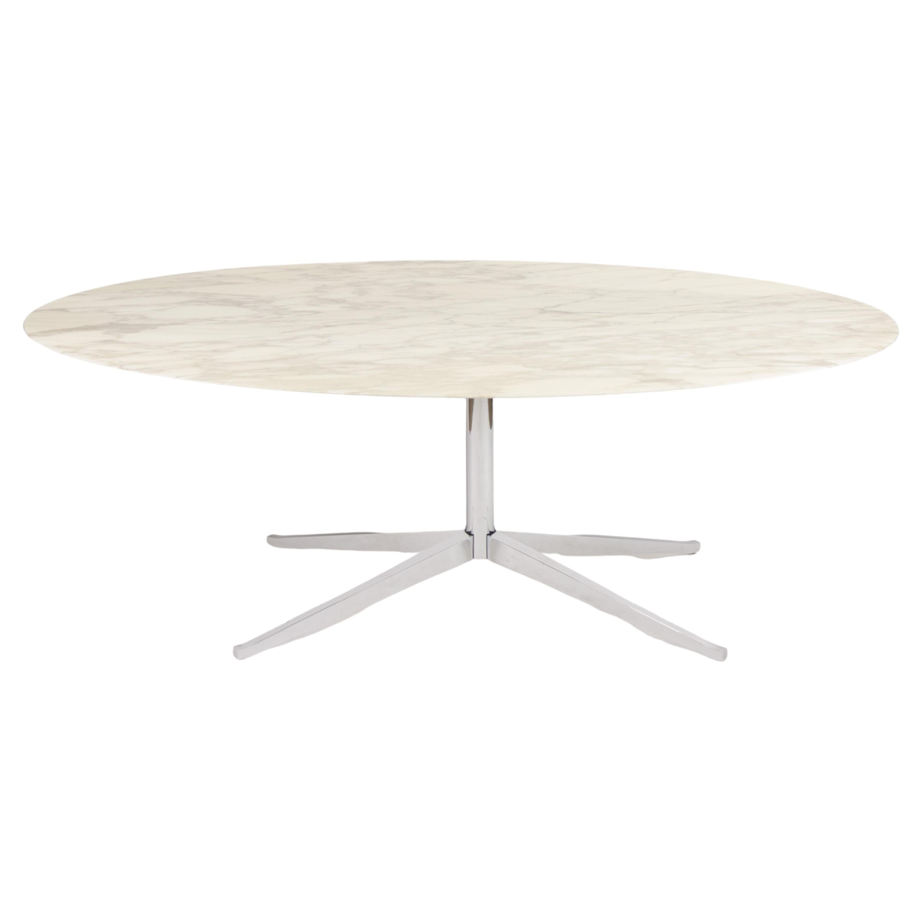 2007 Florence Knoll 78 in Calacatta Marble Dining Conference Table 2x Available For Sale