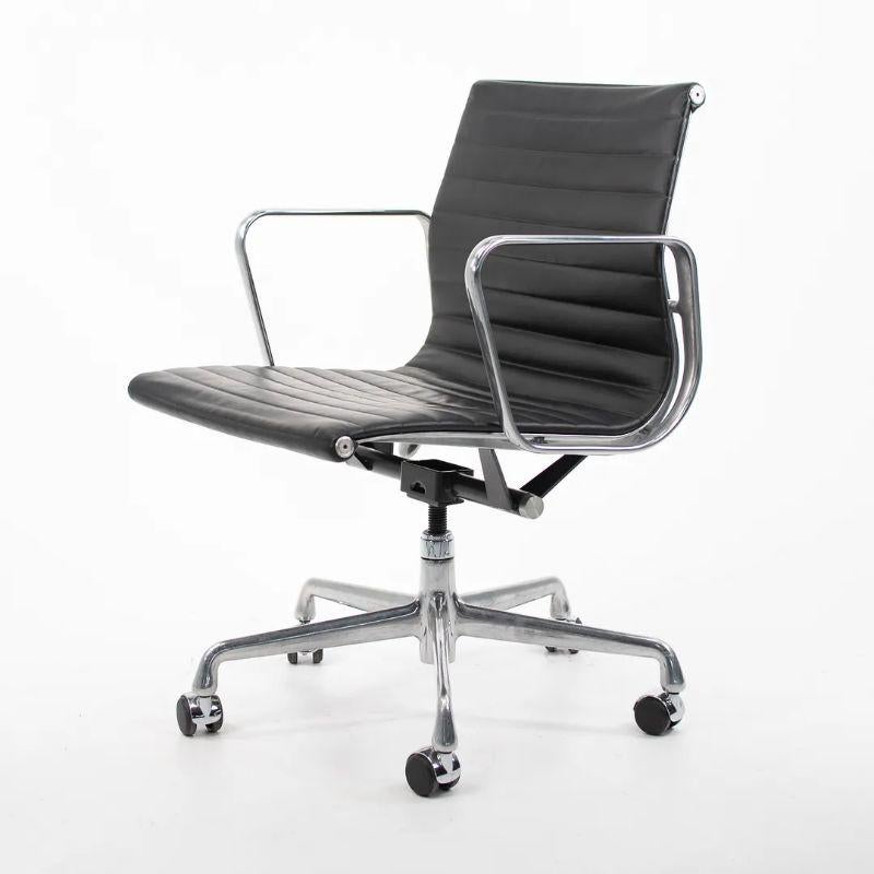 Modern 2007 Herman Miller Eames Aluminum Group Management Desk Chairs in Leather For Sale