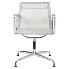 2007 Herman Miller Eames Aluminum Group Management Side Chairs in Silver Mesh