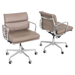2007 Herman Miller Eames Soft Pad Management Desk Chair in Greige Leather