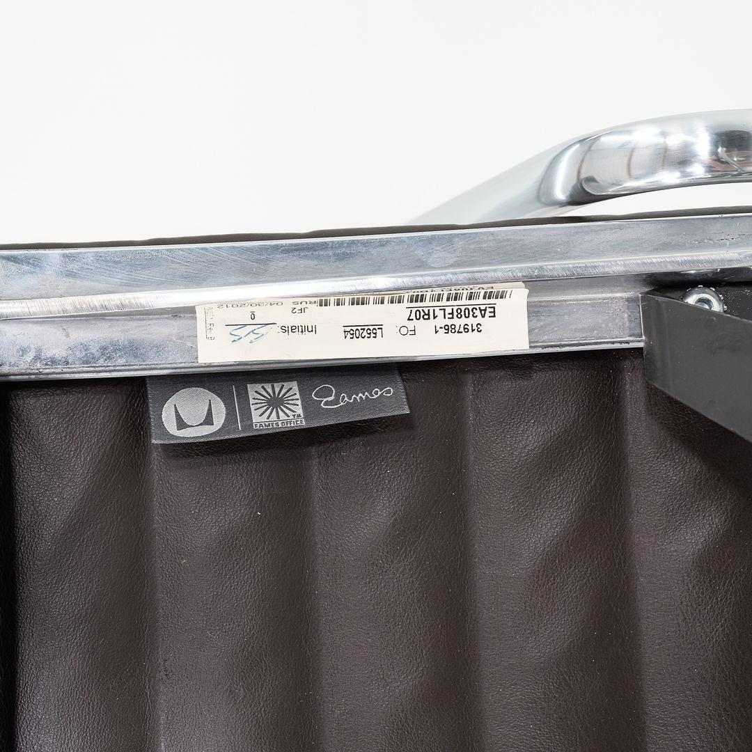 2007 Herman Milles Eames Aluminum Group Management Desk Chair in Brown Leather For Sale 6