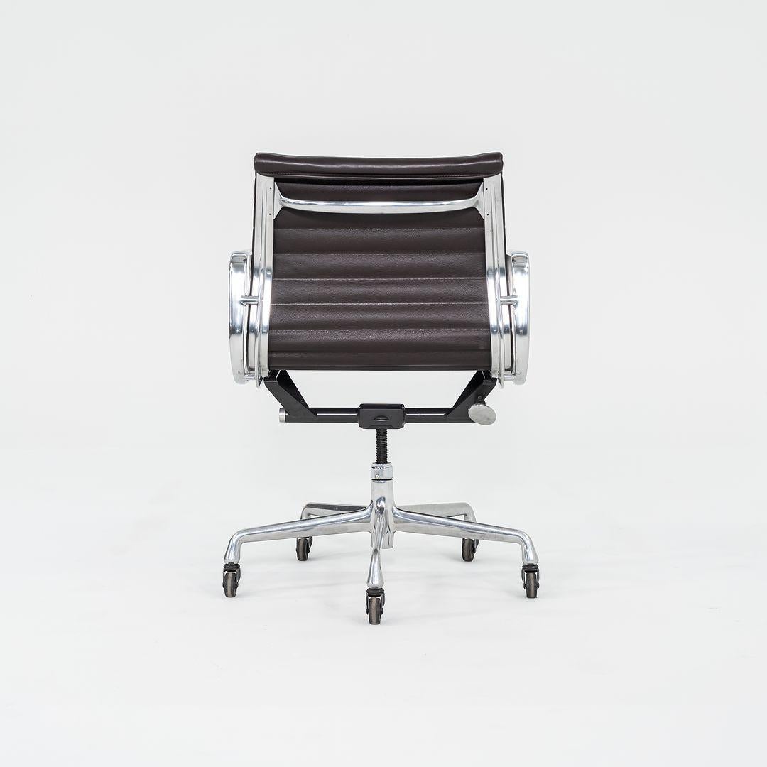 2007 Herman Milles Eames Aluminum Group Management Desk Chair in Brown Leather For Sale 1