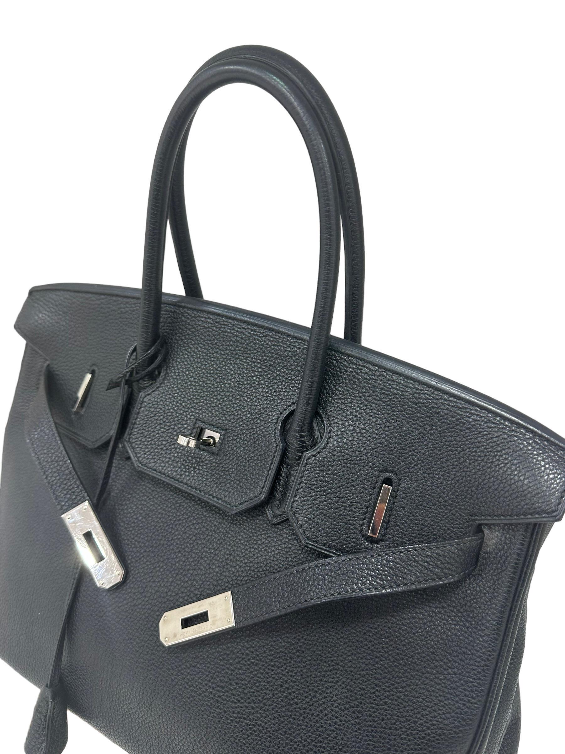 2007 Hermès Birkin Bag Togo Leather Plomb Top Handle Bag en vente 7