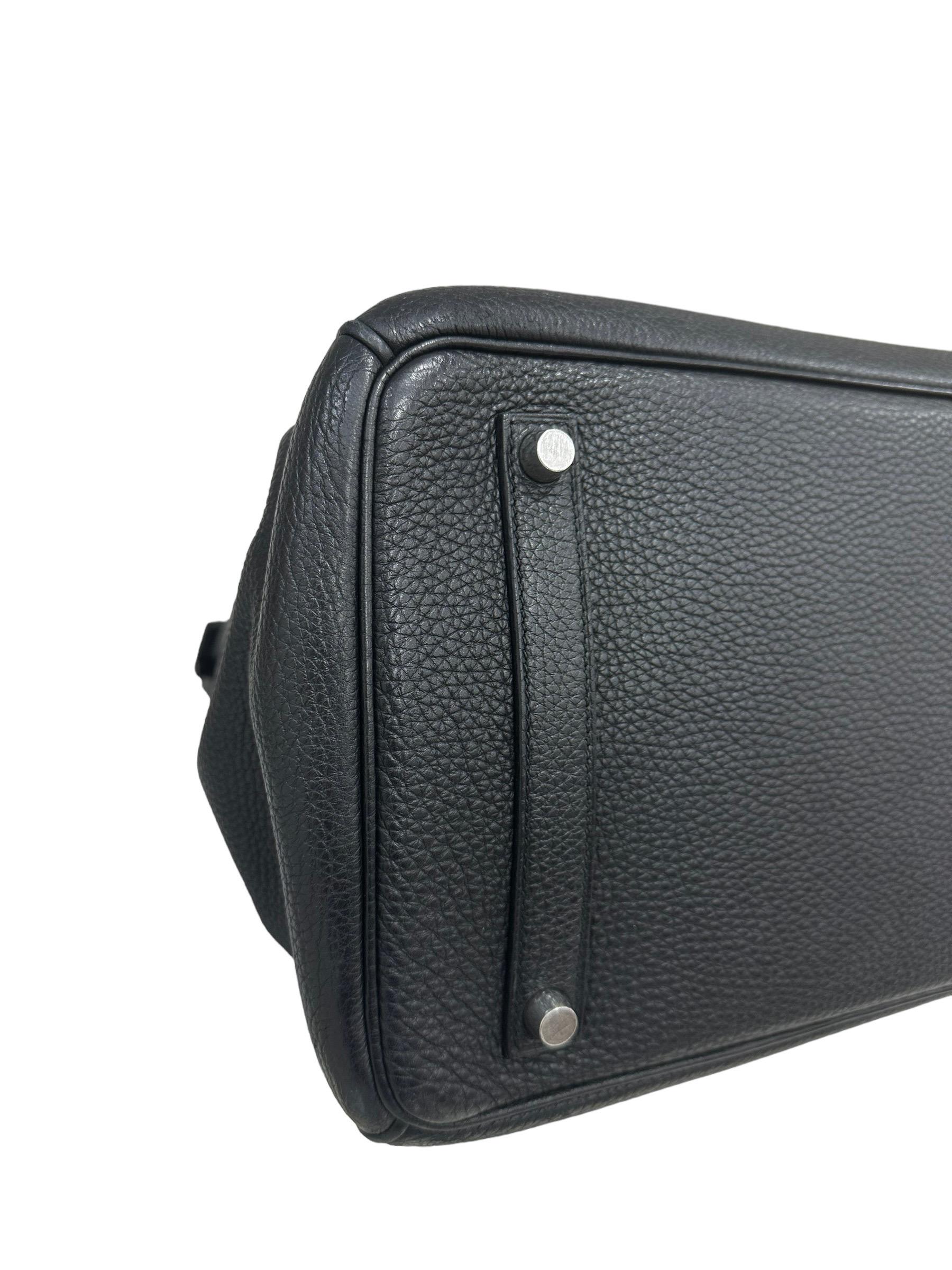 2007 Hermès Birkin Bag Togo Leather Plomb Top Handle Bag en vente 9